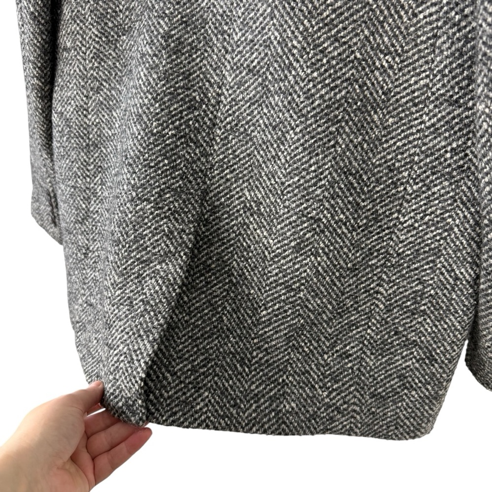 Banana Republic Olinda Oversized Italian Herringbone Blazer Grey Sz S - Picture 9 of 15